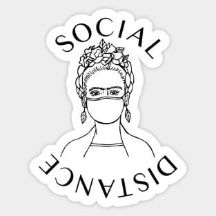 Frida Kahlo Social Distance Sticker